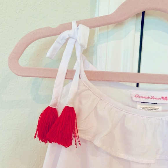 NEW Dillards Bonnie Jean Aleah Dress Dip Dyed Tie Tassel Straps Size 7 - Picture 6 of 12